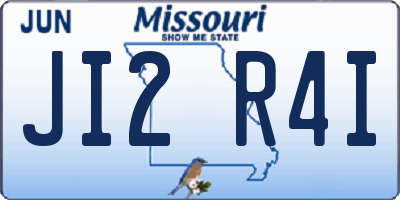 MO license plate JI2R4I