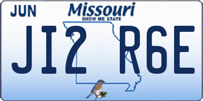 MO license plate JI2R6E