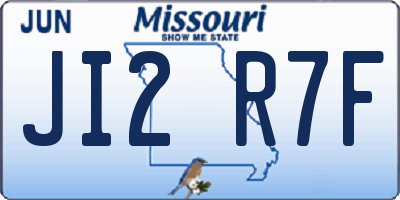 MO license plate JI2R7F
