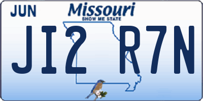 MO license plate JI2R7N
