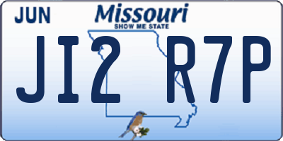MO license plate JI2R7P