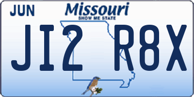 MO license plate JI2R8X