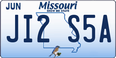 MO license plate JI2S5A