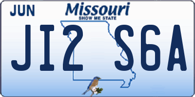 MO license plate JI2S6A