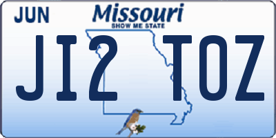 MO license plate JI2T0Z