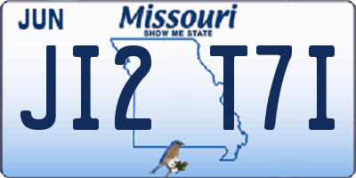 MO license plate JI2T7I
