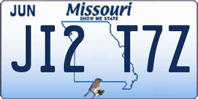 MO license plate JI2T7Z