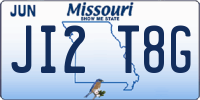 MO license plate JI2T8G