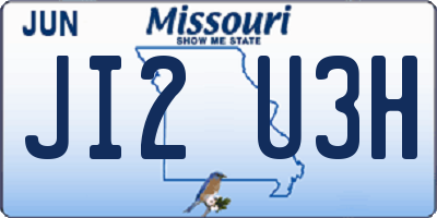 MO license plate JI2U3H