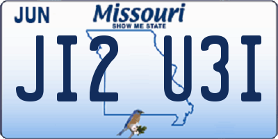 MO license plate JI2U3I