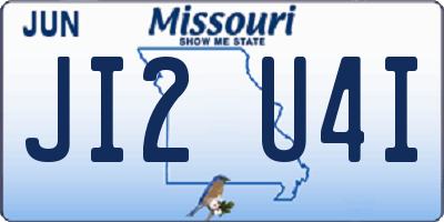 MO license plate JI2U4I