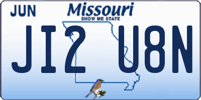MO license plate JI2U8N