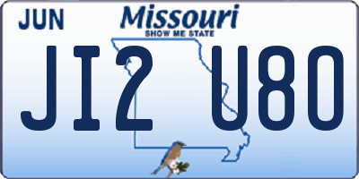 MO license plate JI2U8O