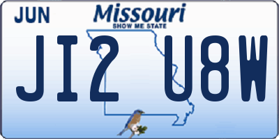 MO license plate JI2U8W