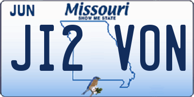 MO license plate JI2V0N