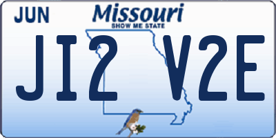 MO license plate JI2V2E