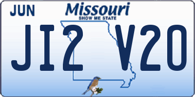 MO license plate JI2V2O