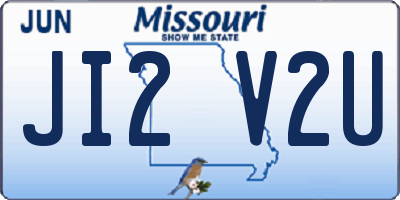 MO license plate JI2V2U