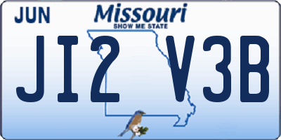 MO license plate JI2V3B