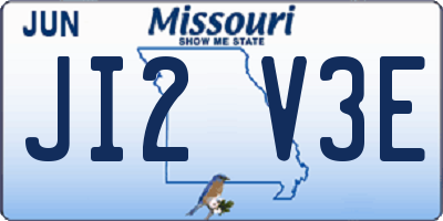 MO license plate JI2V3E