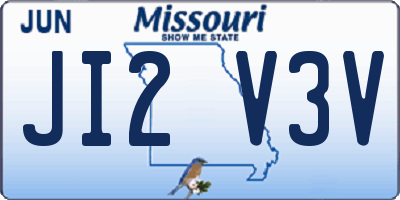 MO license plate JI2V3V