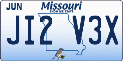 MO license plate JI2V3X