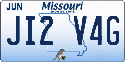 MO license plate JI2V4G