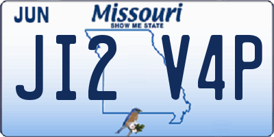 MO license plate JI2V4P