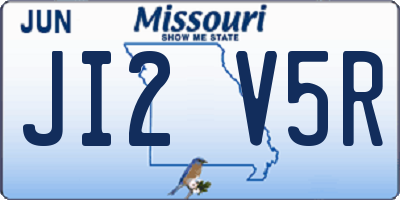MO license plate JI2V5R