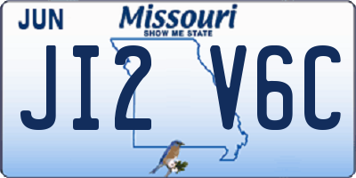 MO license plate JI2V6C