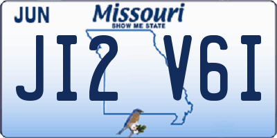 MO license plate JI2V6I