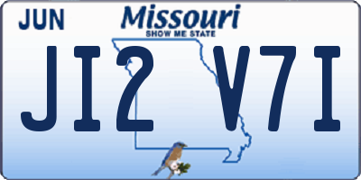 MO license plate JI2V7I