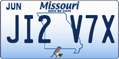 MO license plate JI2V7X
