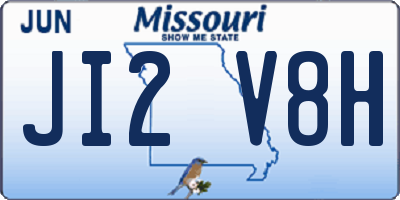 MO license plate JI2V8H