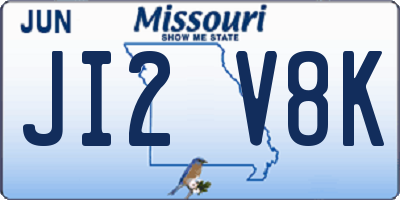 MO license plate JI2V8K