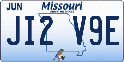 MO license plate JI2V9E