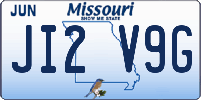 MO license plate JI2V9G