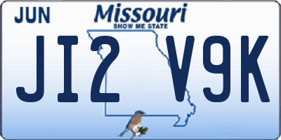 MO license plate JI2V9K