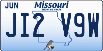 MO license plate JI2V9W