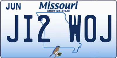 MO license plate JI2W0J