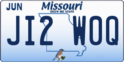 MO license plate JI2W0Q