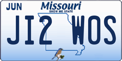 MO license plate JI2W0S