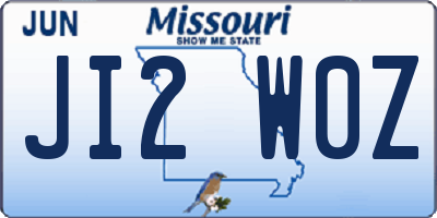 MO license plate JI2W0Z