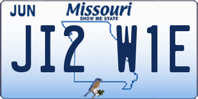 MO license plate JI2W1E