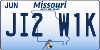 MO license plate JI2W1K