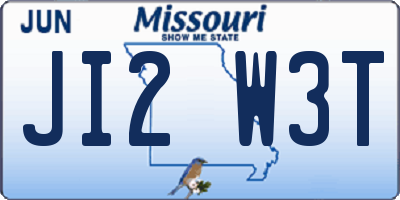 MO license plate JI2W3T