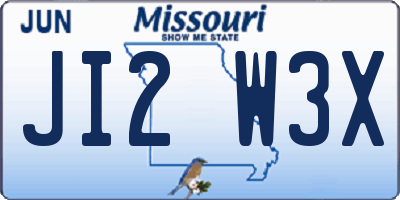 MO license plate JI2W3X