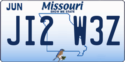 MO license plate JI2W3Z