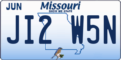 MO license plate JI2W5N
