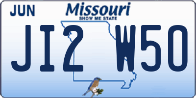 MO license plate JI2W5O